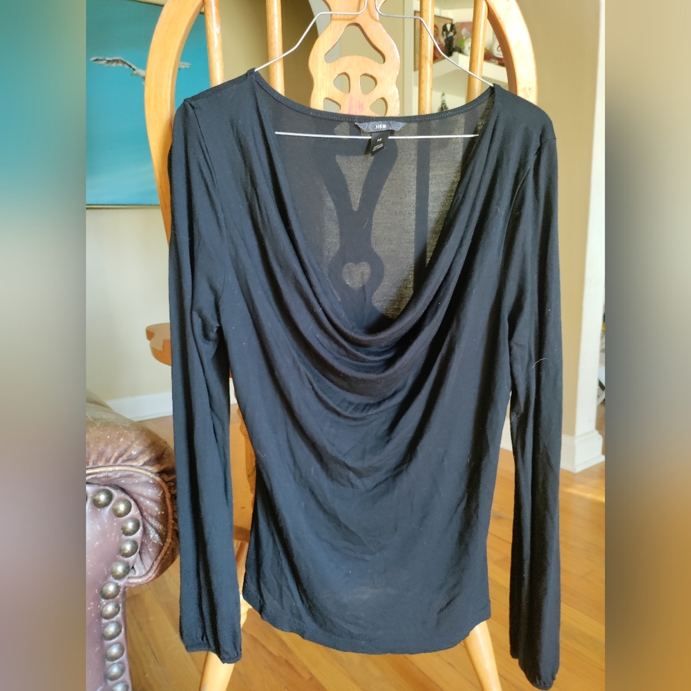 H&M cowlneck shirt, dark gray, medium